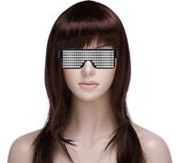Lunettes de déguisement LED insolites, lunettes flash avec affichage LED clignotant 10 modèles dynamiques pour les fêtes de Noël Bars Rave Festival Spectacles de danse, blanc