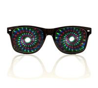 Lunettes de diffraction en spirale pour raves, festivals et plus encore, noir,