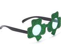 Lunettes de farce St- Patrick's Day trèfle noir-vert