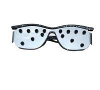 Lunettes de fête personnalisées en métal avec rivets épais et verres incurvés en une seule pièce (blanc)