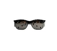 Lunettes de fête personnalisées en métal avec rivets épais et verres incurvés en une seule pièce (noir)