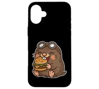 Lunettes de Hamburger, Motif Taupe, Dessin animé Coque pour iPhone 16 Plus