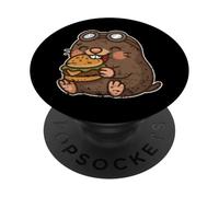 Lunettes de Hamburger, Motif Taupe, Dessin animé PopSockets PopGrip Adhésif