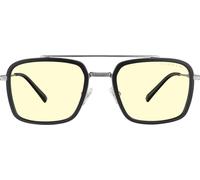 Lunettes de jeu et d'ordinateur GUNNAR | Édition Barron |Cadre en acier inoxydable, Lentille teintée : Amber (bloque 65% de la lumière bleue & 100% de la lumière UV) | Lentille brevetée | Réduit la fa