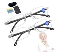 Lunettes de lecture Blue Ease Optics, lunettes de lecture à zoom automatique, soulage la fatigue oculaire liée à l'ordinateur et au numérique(Clear,2pcs)