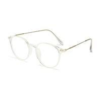 Lunettes de lecture classiques Anti-fatigue oculaire, blocage de la lumière bleue, lecteur d'ordinateur, miroir à lumière plate ovale Vintage for femmes et hommes ( Color : Transparent , Size : +350 )