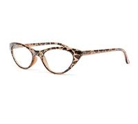 Lunettes de lecture papillon marron femme tendance Sally - Taille: Dioptrie 2 - Couleur: Marron - Femme