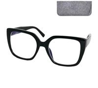 Lunettes de lecture papillon XL noires +2,5, filtre bleu, pour notices