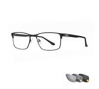 Lunettes de Lecture photochromiques à Large Monture pour Hommes, Lunettes à Changement de Couleur de Mode, Verres en résine et Monture entièrement en métal, Lecteurs de Soleil Confortables, Doré