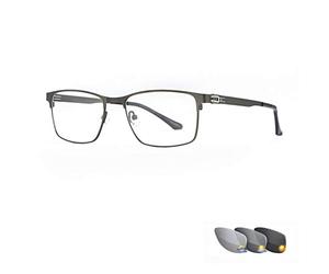Lunettes de lecture photochromiques à large monture pour hommes, Lunettes à changement de couleur de mode, Verres en résine et monture entièrement en métal, Lecteurs de soleil confortables, Doré