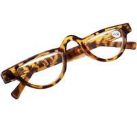 Lunettes de Lecture rétro Demi-Lune Anti-lumière Bleue pour Ordinateur avec charnière à Ressort pour Hommes et Femmes, Tortue, 3,0 x 421 Sensationnel