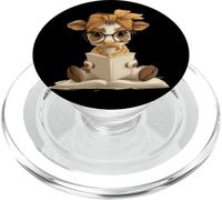 Lunettes de Lecture Rondes pour bébé Vache Portrait Ouvert PopSockets PopGrip pour MagSafe