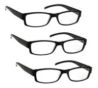 Lunettes de Lecture - UV Reader - Pack 3 Dioptrie +3,00 - Hommes Femmes - Noir