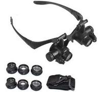 Lunettes de loupe réparation montre bijoux à double œil avec lentille la lumière led 8 - noir G