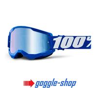 Lunettes De Motocross Strata 2 100% Bleu Clair / Lentille Miroir Bleue