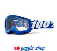 Lunettes De Motocross Strata 2 100% Bleu Clair / Lentille Miroir Bleue