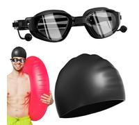 Lunettes de natation anti-brouillard, lunettes de natation anti-buée | Verres de natation HD avec capuchon en silicone - Lunettes de protection, anti-rayures, vue large, sangle réglable