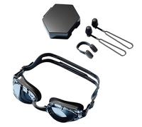 Lunettes De Natation Anti-Buée - Set Complet avec Lunettes Transparentes, Pince Nez et Bouchons d'Oreilles | Équipement Apprendre À Nager Sangle Réglable Vision Large Pour Femmes Hommes Piscine Mer La