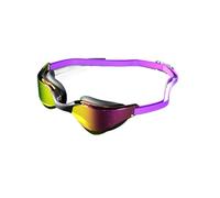 Lunettes de natation antibuée avec lentille grand angle HD, ajustement confortable, pont de nez réglable Lunettes de Natation(Purple gold)