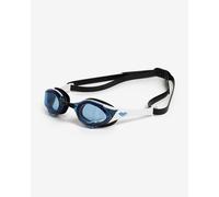 Lunettes de natation Arena Cobra Edge Swipe blanc noir avec verres à effet miroir bleu