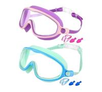 Lunettes de natation Étanches sans fuite avec pince-nez, lunettes pour et | Accessoires de natation pour jeunes Garçons Filles Tout-Petits Piscine Plage Été Vacances Plongée Snorkeling