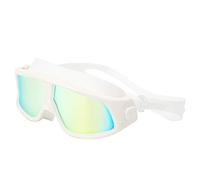 Lunettes de Natation Haute Définition pour Adultes, étanches, Antibuée, pour les Activités de Plongée et de Natation, Matériau du Cadre en Silicone, Bleu Noir (WHITE)