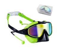 Lunettes de natation pour - 16,4 x 7,8 cm - Anti-buée - Étanche - Avec cache-nez et bouchons d'oreilles - Pour garçons et filles de 3 à 14 ans - Large de vision - Protection UV - Bandeau