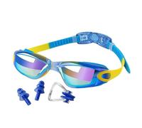 Lunettes de natation pour enfants - Lunettes de natation en silicone PC étanches anti-buée et protection UV | Vision claire pour jeunes lunettes de natation plongée pince-nez bouchons d'oreilles