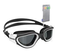 Lunettes de natation pour enfants OMID, lunettes de natation polarisées P2mini confortables pour les âges 6-14 (G1MINI-Blanc-Fumée)