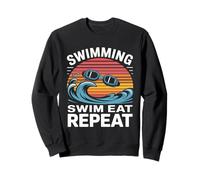 Lunettes de Natation rétro avec Vagues Sweatshirt