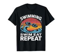 Lunettes de Natation rétro avec Vagues T-Shirt