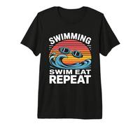 Lunettes de Natation rétro avec Vagues T-Shirt Haut de Gamme