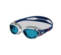Speedo Unisex Biofuse 2.0 Swimming Goggles | Patented Easy Adjustment | Anti-Fog | Anti-Leak | Enhanced Fit | Improved Comfort, Ammonite Blue/White/Red/Blue, One Size