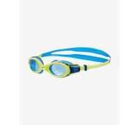 Lunettes de natation Speedo Futura Biofuse Flexiseal bleu vert lime avec verres transparents bleu enfant