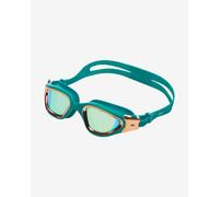 Lunettes de natation Zone3 Vapour bleu turquoise orange avec verres miroir bleu turquoise.