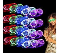 Lunettes de néon fête, Lunettes de fête 10 Pack 5 couleur LED plastique obturateur ombres Lunettes Lumière dans le noir Nouvel An pour Noël Halloween Wild Clubbing fête d'anniversaire (Multicolore)