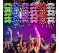 Lunettes de néon fête, Lunettes de fête 36 Pack 5 couleur LED plastique obturateur ombres Lunettes Lumière dans le noir Nouvel An pour Noël Halloween Wild Clubbing fête d'anniversaire (Multicolore)
