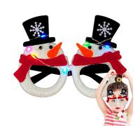 Lunettes de Noël à LED, lunettes de vacances clignotantes, lunettes de soleil lumineuses, accessoire de célébration de Noël à paillettes, cadre de lunettes LED amusant, accessoires photo Happy New