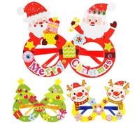 Lunettes De Noël Pour Enfants, Jouets De Fête, Bonhomme De Neige, Arbre De Noël, Jouet De Maternelle, Décorations Faites À La Main, Bricolage, 4 Pièces/Ensemble