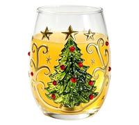 Lunettes de Noël sans plomb - Verre de Noël 3D Art Cup | Verres à vin | Décoration saisonnière brillante et résistante au plomb | Verre de Noël 3D Père Noël | Pour thé, jus, cocktail