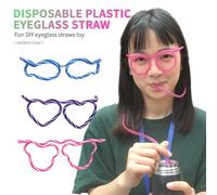 Lunettes De Paille En Plastique Pour Enfants, Tube À Boire, Créatif Amusant, Fête, Modélisation, Jouets En Paille, Couleur Aléatoire, Nouveauté