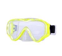 Lunettes de plongée en silicone souple pour enfants Natation étanche avec protection nasale Coussin facial réglable pipe conception anti-buée cadre confortable pour jaune