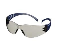 Lunettes de protection 3M SecureFit 100, branches bleues, traitement anti-rayures/antibuée, écran gris clair pour l'intérieur/l'extérieur, SF107AF-BLU x20 morceau