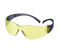 Lunettes de protection 3M SecureFit 100, branches bleues, traitement anti-rayures/antibuée, écran jaune, SF103AF-BLU x20 morceau