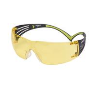 Lunettes de protection 3M SecureFit 400, branches noires/vertes, traitement anti-rayures/anti-buée, écran jaune, SF403AS/AF-EU x20 morceau