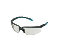 Lunettes de protection 3M Solus 2000, branches grises/turquoise, traitement antibuée Scotchgard (K&N), écran gris pour l'intérieur/l'extérieur, angle réglable, S2007SGAF-BGR x20 morceau
