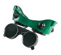Lunettes de protection à double verres verts avec construction en résine robuste pour les tâches de soudage à l'argon, monture souple ergonomique avec ventilation indirecte, vert