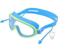 Lunettes de protection enfants natation grand cadre étanche non - brouillard -HD - accessoires de natation avec pince-nez bleu clair
