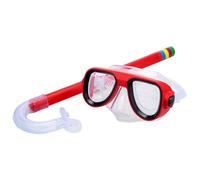 Lunettes de protection faciale en plastique pour enfants avec tube de respiration Rouge