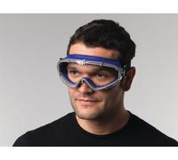 Lunettes de protection intégrales claires Cadre bleu, écran PC clair, antibuée EN166